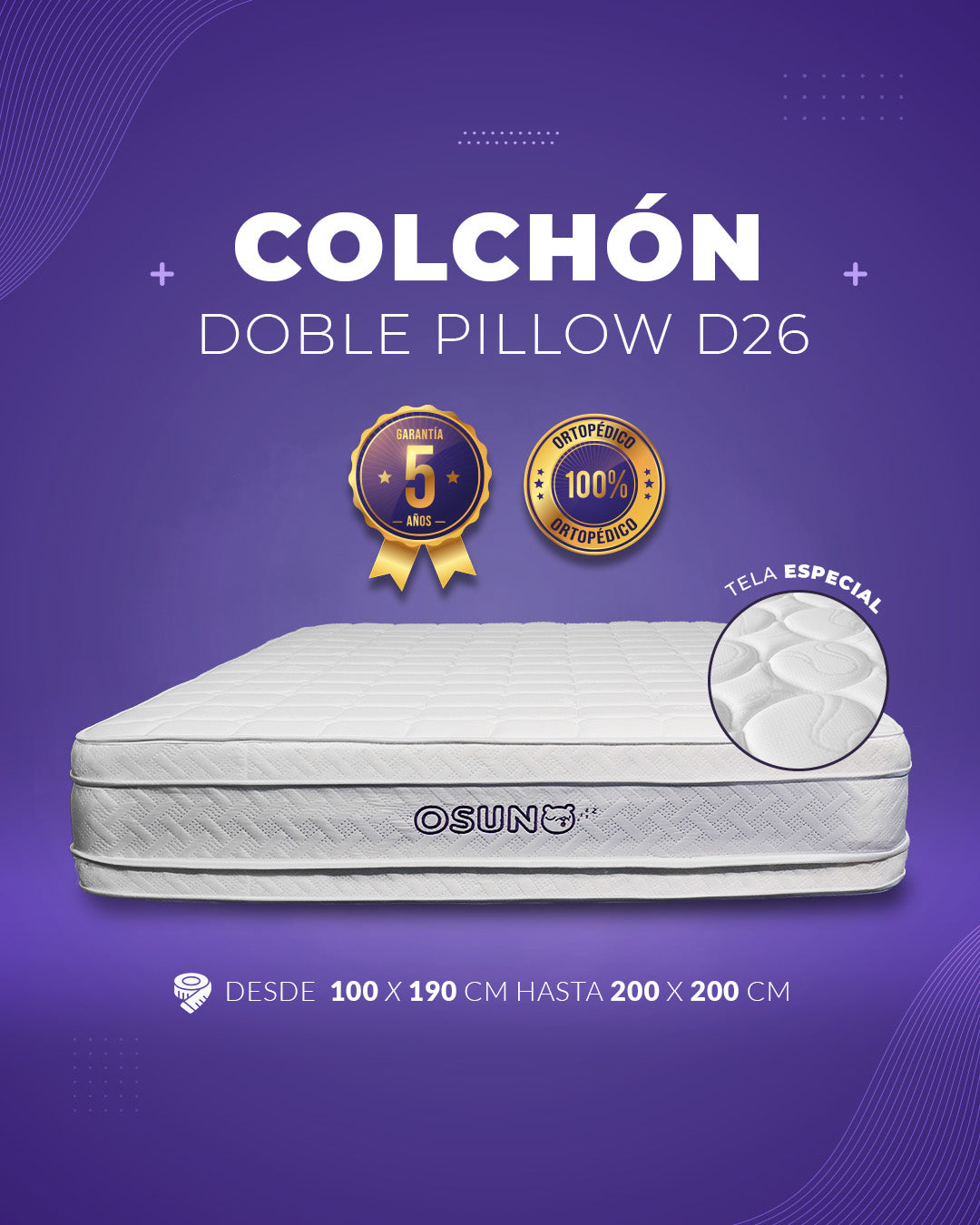 Colchón Ortopédico Doble Pillow Panda