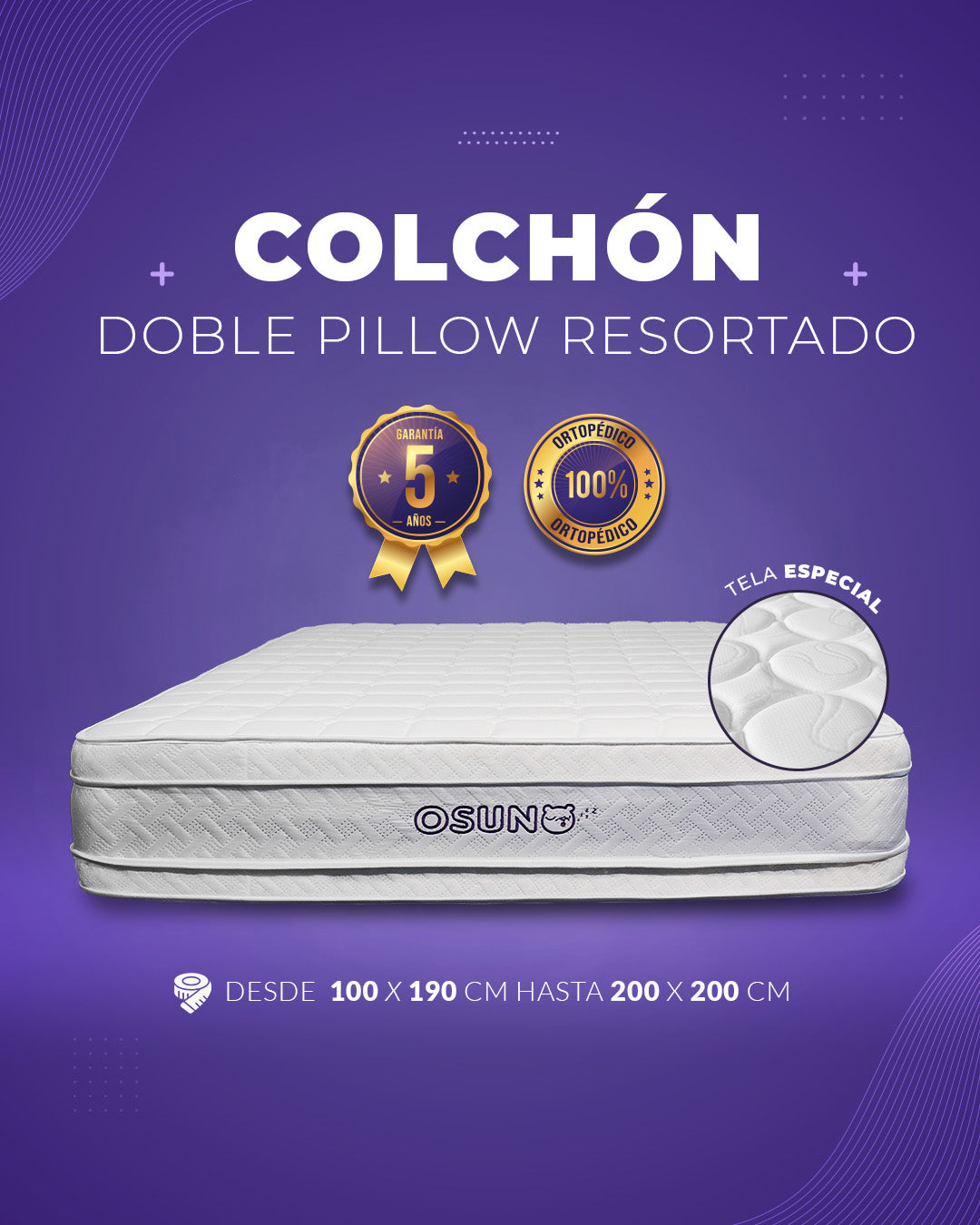 Colchón Ortopédico Doble Pillow Polar
