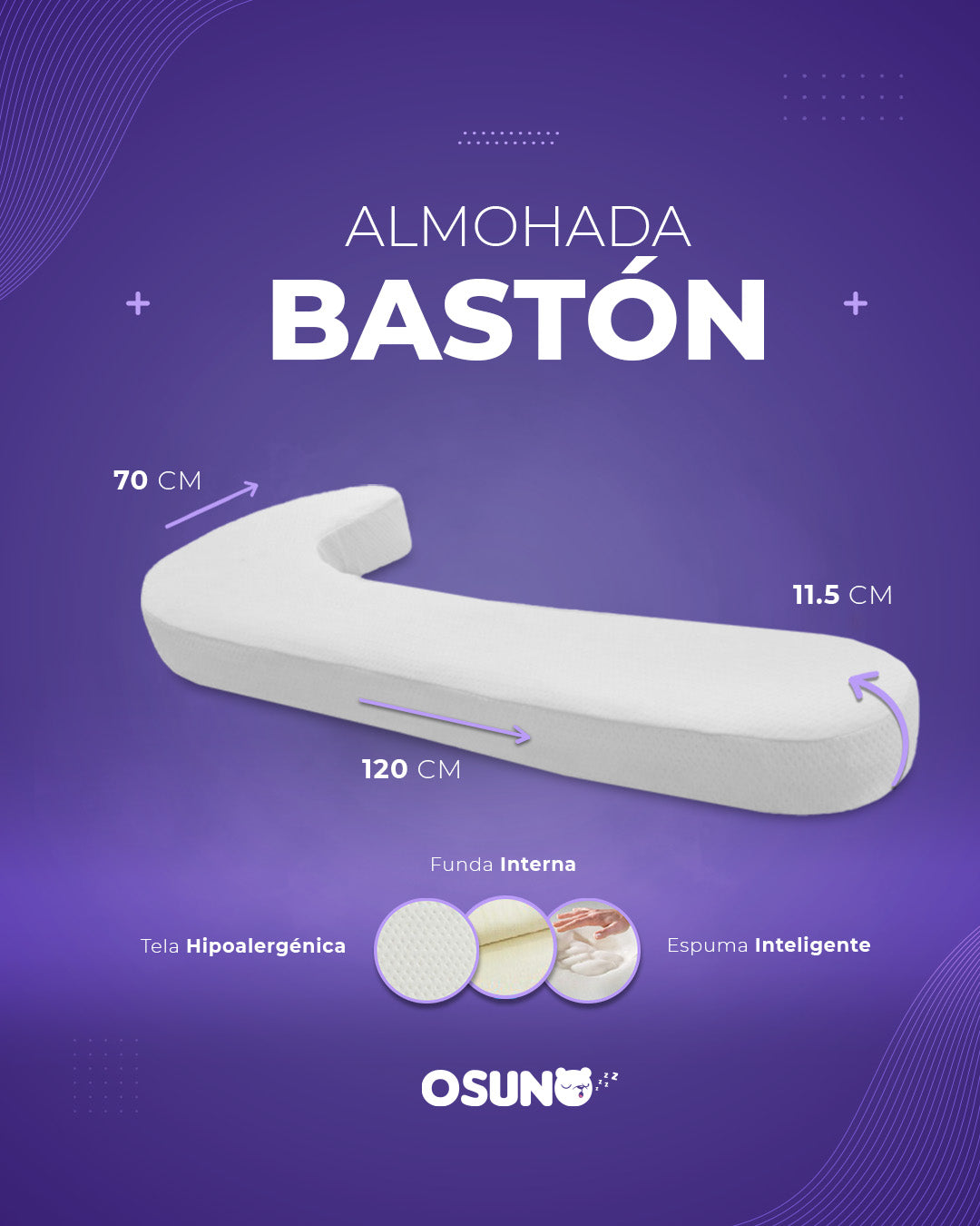Almohada Memory Foam Bastón